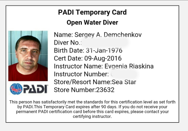 Сертификат open water diver padi что дает данный сертификат